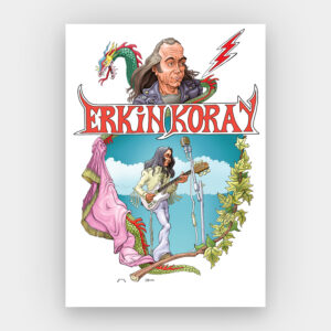 Erkin Koray çizgi poster (çizim: Aptulika)